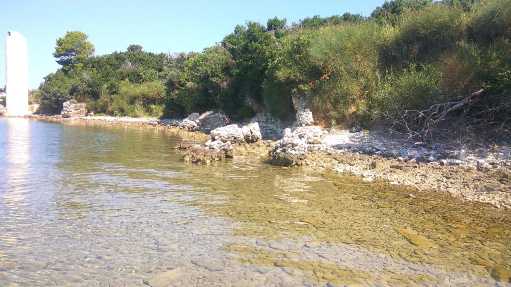 Remains of the Roman-era walls of Cissa, near Caska close to Novalja
